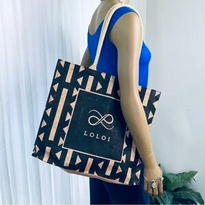 Blue and Tan Tote Bag